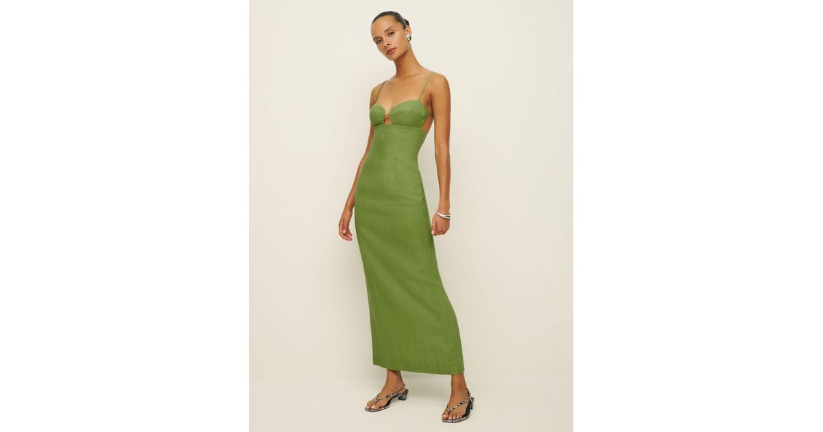 slim fit dress slacks Reformation Belgium Linen Dress  RAG REVOLUTION