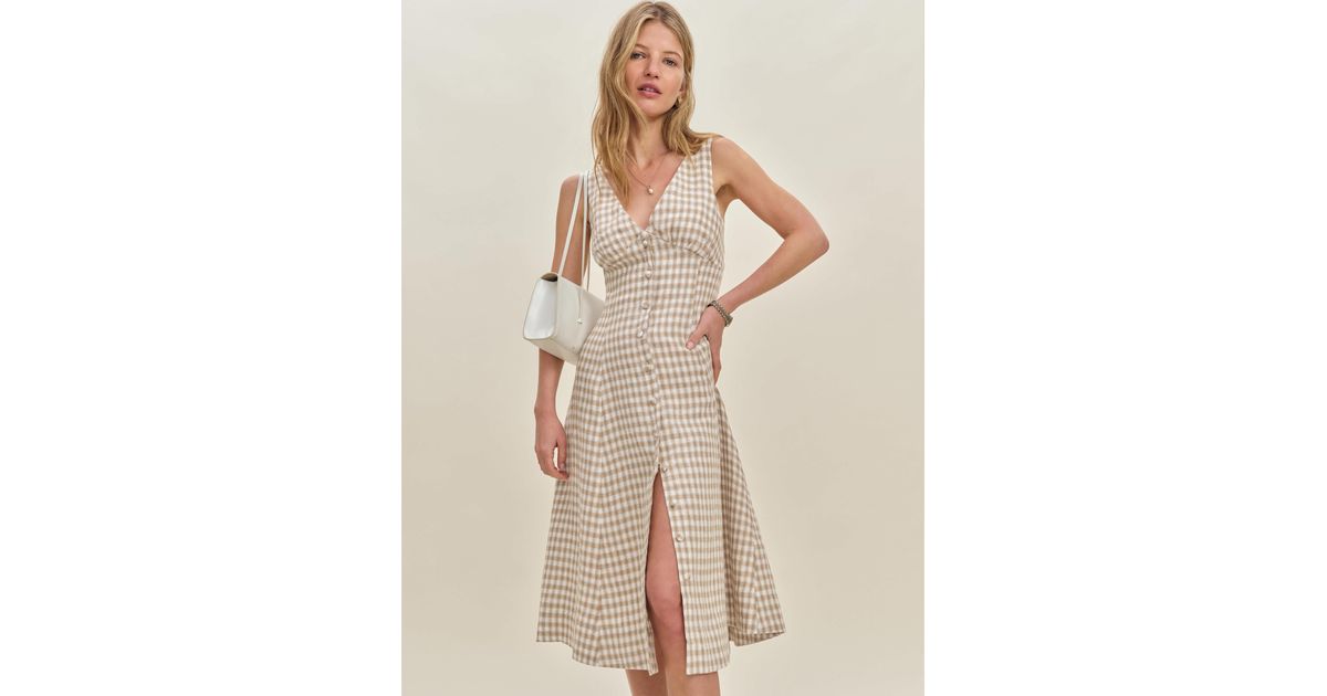 sebastien linen dress reformation Reformation Sebastien Linen Dress Es In White