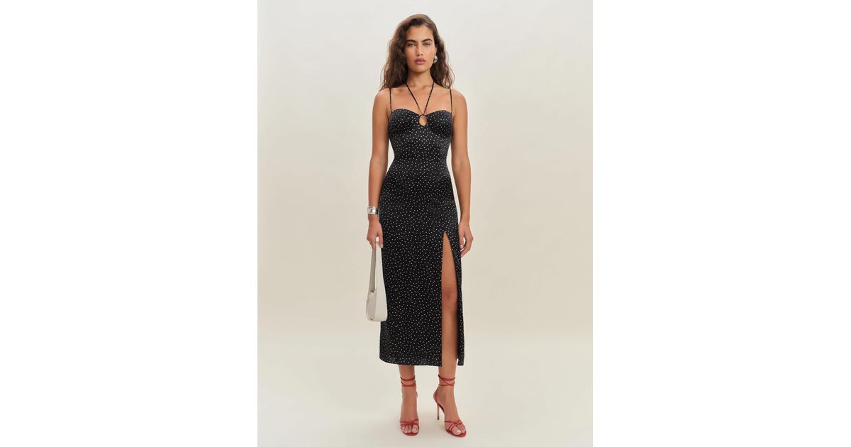 sophie silk dress reformation Reformation Sophie Silk Dress in Blue
