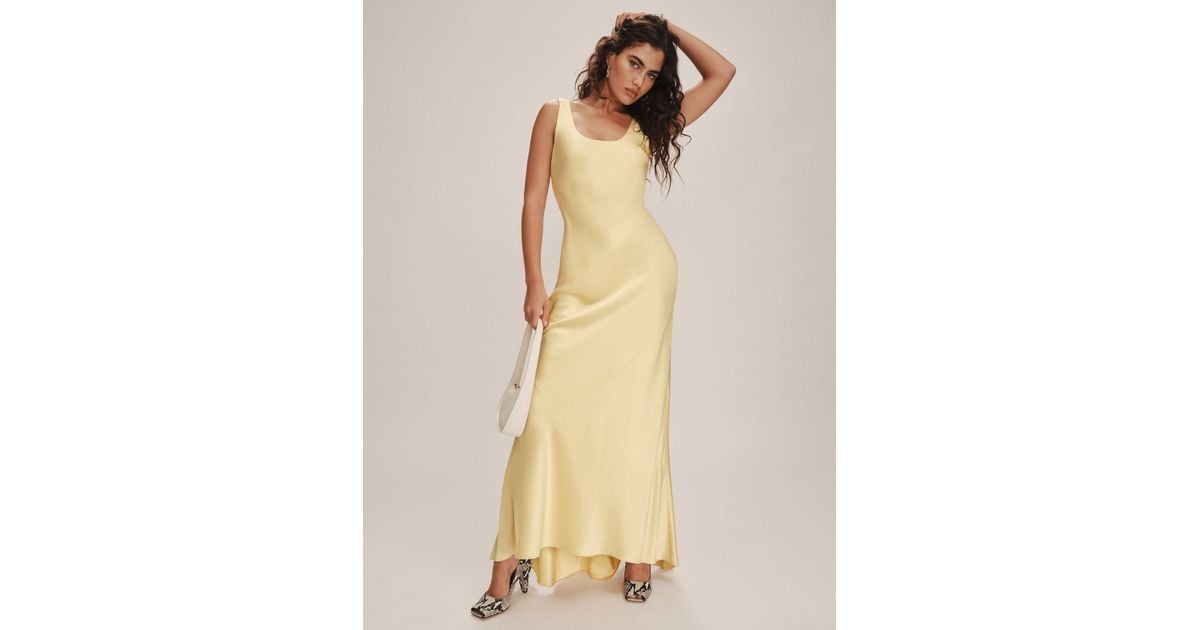 reformation sapphira satin dress Reformation Sapphira Satin Dress 4 in Natural