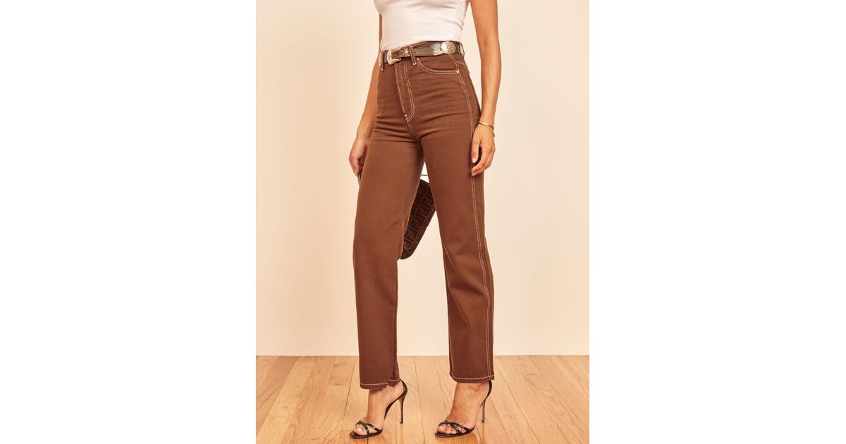 reformation cowboy high rise straight jeans