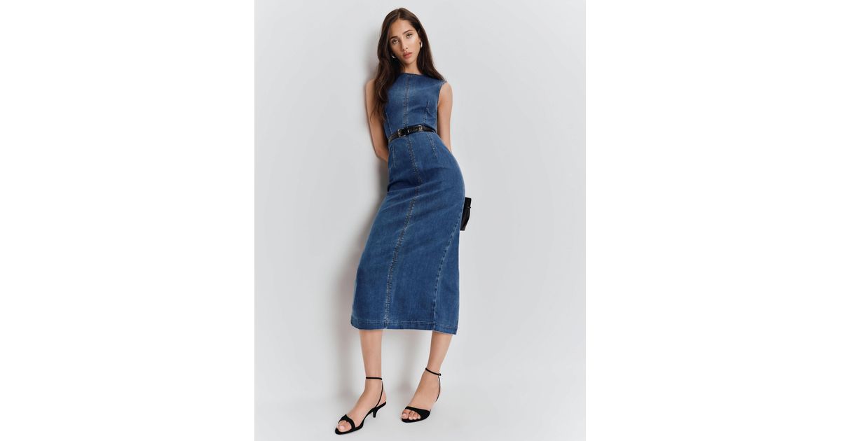 kendi denim midi dress Stylish Denim Midi Dress Fit Check