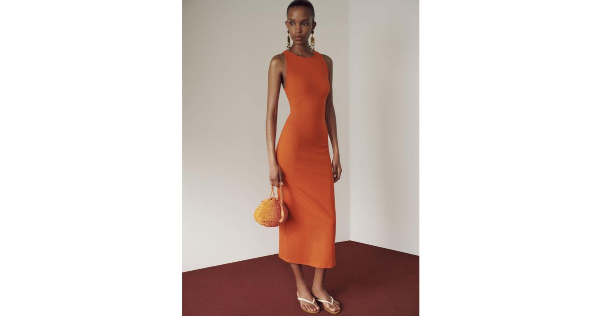 reformation teddy knit dress Teddi Blood in Orange Reformation tommie knit