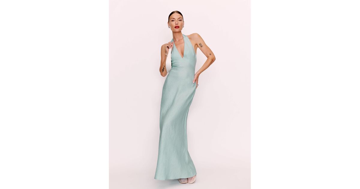 Reformation Delilah Linen Dress 6 in Blue | Lyst Reformation Delilah Linen Dress 6 in Blue | Lyst