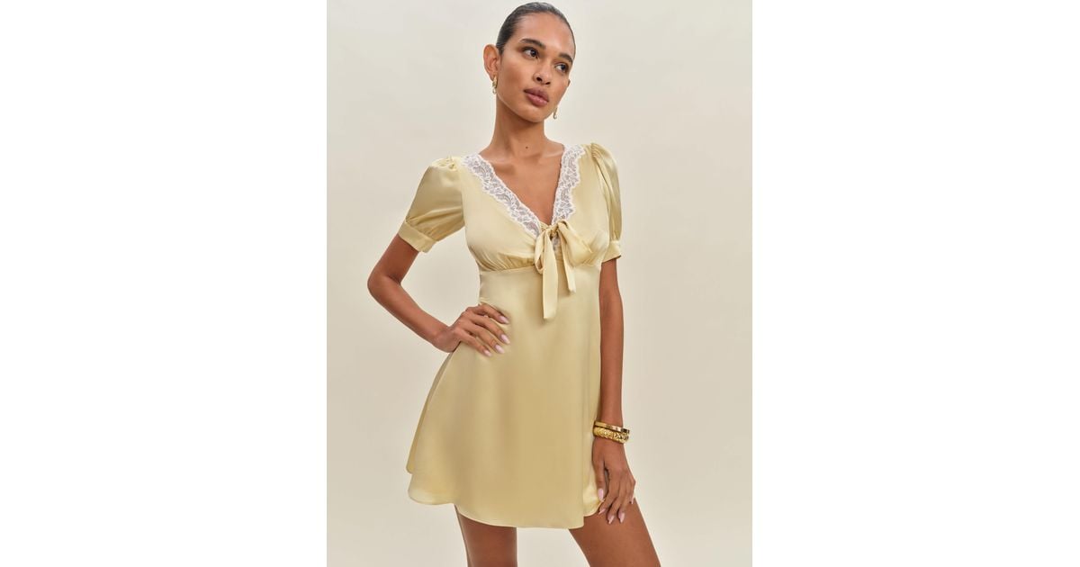 avin silk dress reformation Reformation Avin Silk Dress 6 in Natural