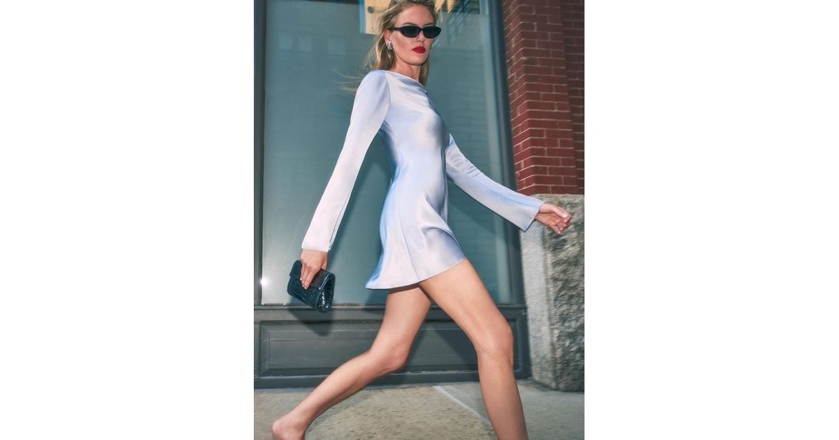 Reformation Pike Satin Dress 水色 Reformation Pike Satin Dress in Blue | Lyst Canada