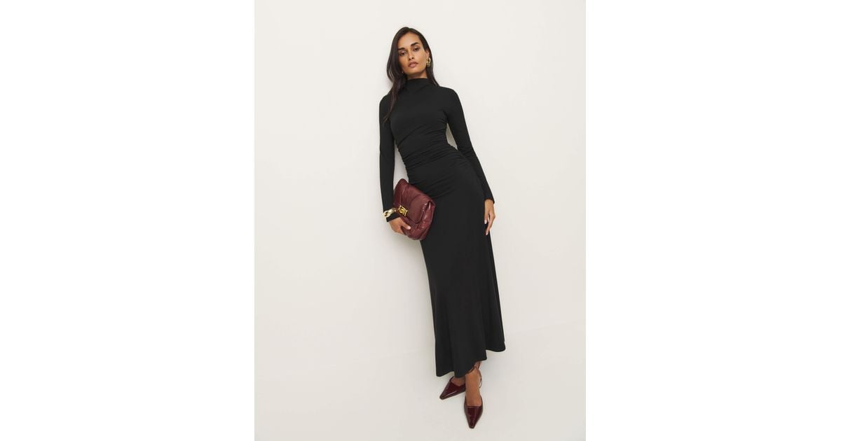 Reformation Nemy Knit Dress in Black | Lyst