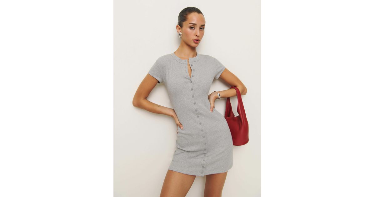 Reformation Raelynn Knit Dress in Gray | Lyst