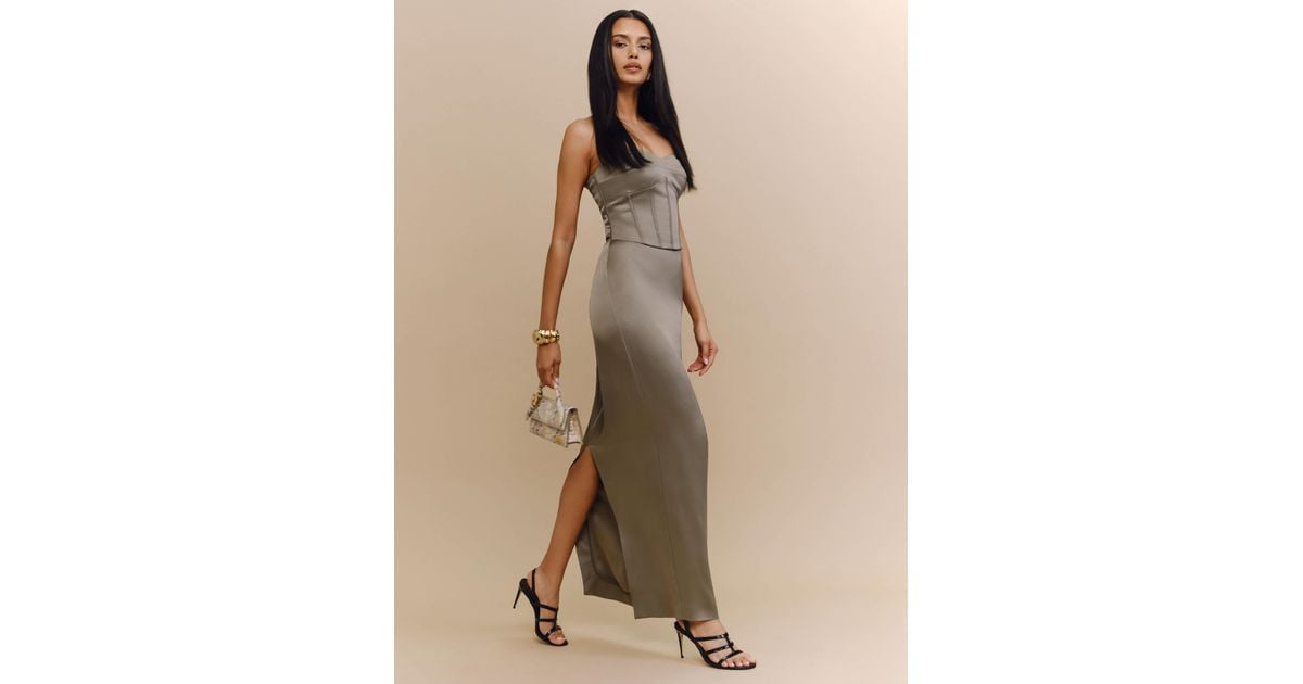 ariyah satin dress Windsor Ariyah Satin Halter Mermaid Dress in Yellow | Size: S