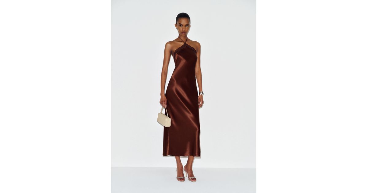 reformation brown silk dress Ivan Silk Dress