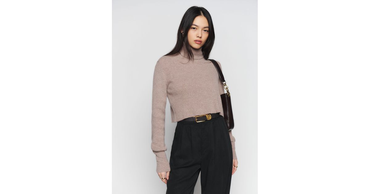 Reformation Luisa Cropped Cashmere Sweater in Black Lyst UK