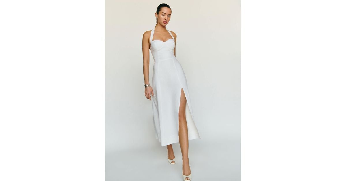 Reformation Tala Linen Dress 8 in White | Lyst Reformation Tala Linen Dress 8 in White | Lyst