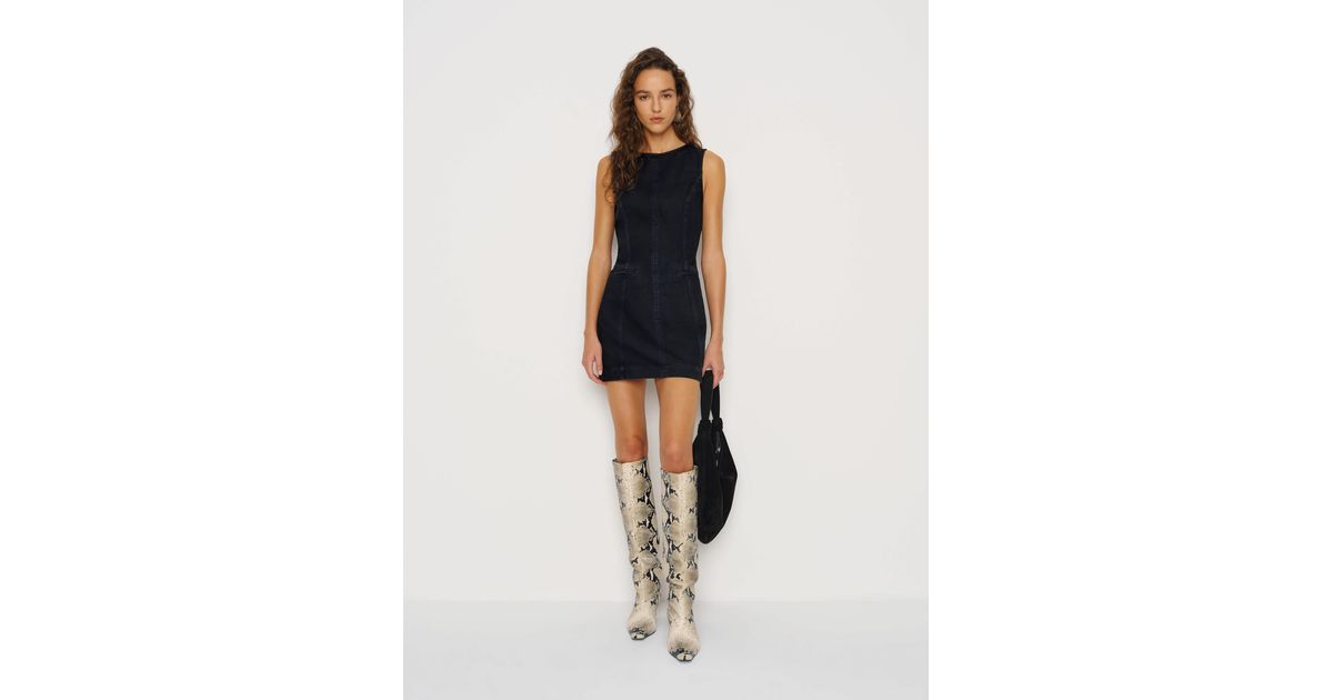 Reformation Citron Denim Mini Dress 0 in White | Lyst