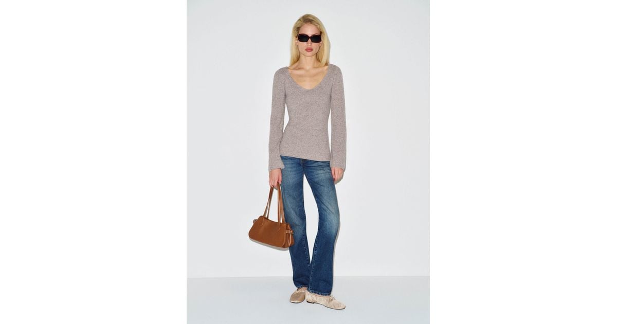 Reformation Nicoletta Regenerative Wool Scoop Neck Sweater in White | Lyst
