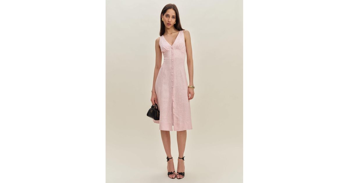 Reformation Sebastien Linen Dress in Natural | Lyst Reformation Sebastien Linen Dress in Natural | Lyst