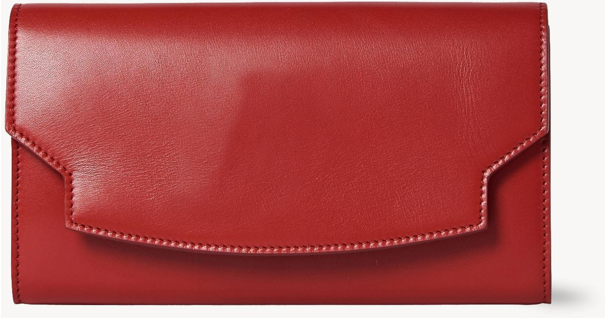 The Row Wallet Calf-skin Leather in Red | Lyst