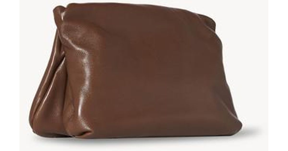 The Row Clutch Cigar Soft Leather Lyst