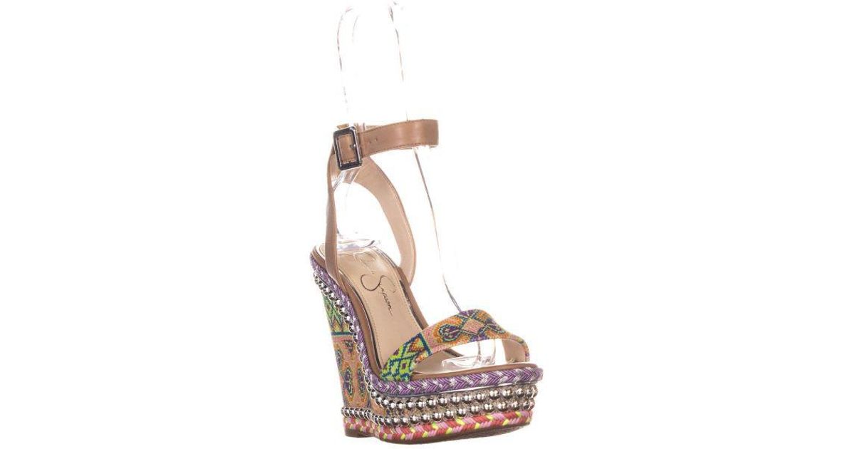 Jessica simpson alinda embellished wedge cheap sandal