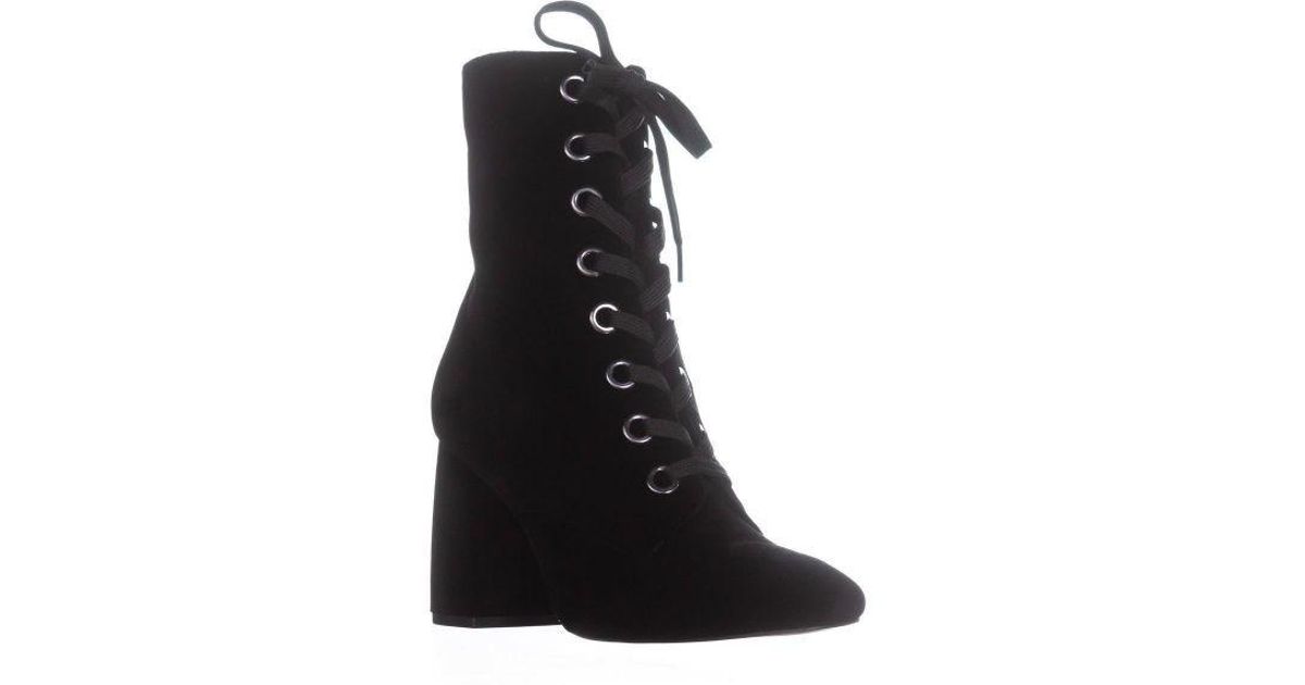 BCBGeneration Alexa Lace Up Block Heel Boots in Black - Lyst
