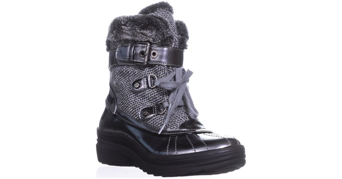 Anne Klein Gallup Snow Boots in Grey (Gray) - Lyst