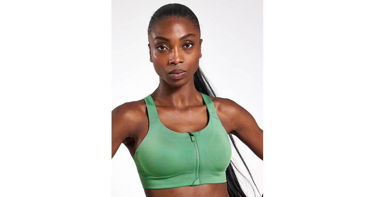 adidas Tlrd Impact Luxe High-support Zip Bra in Green