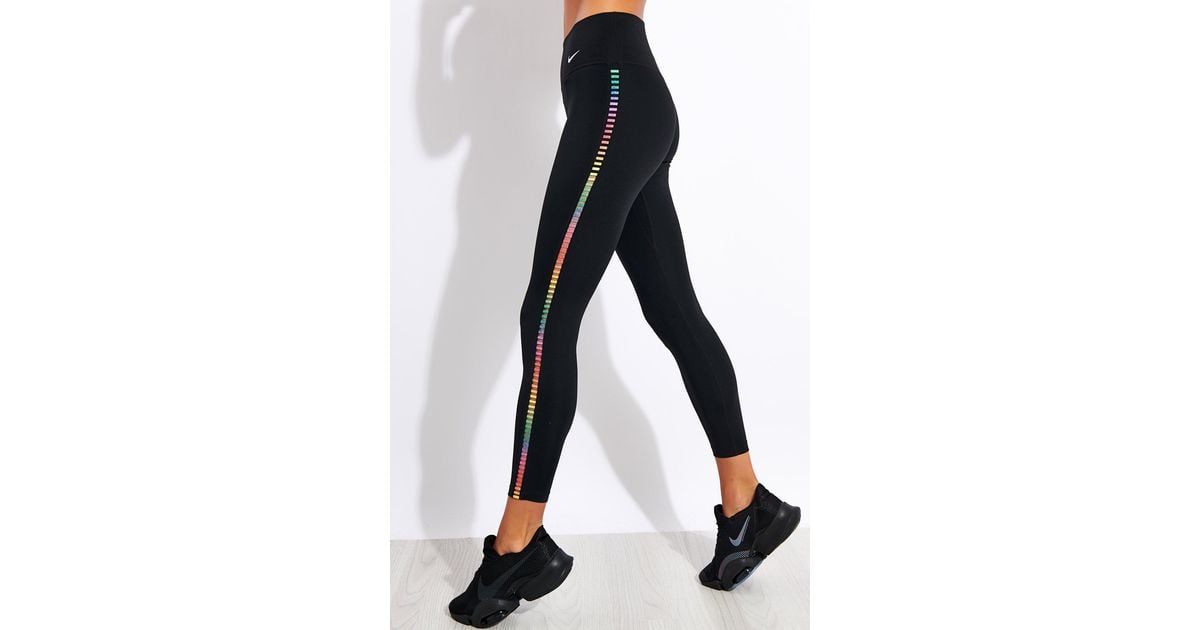 Nike One Rainbow Ladder 7/8 leggings in Black | Lyst