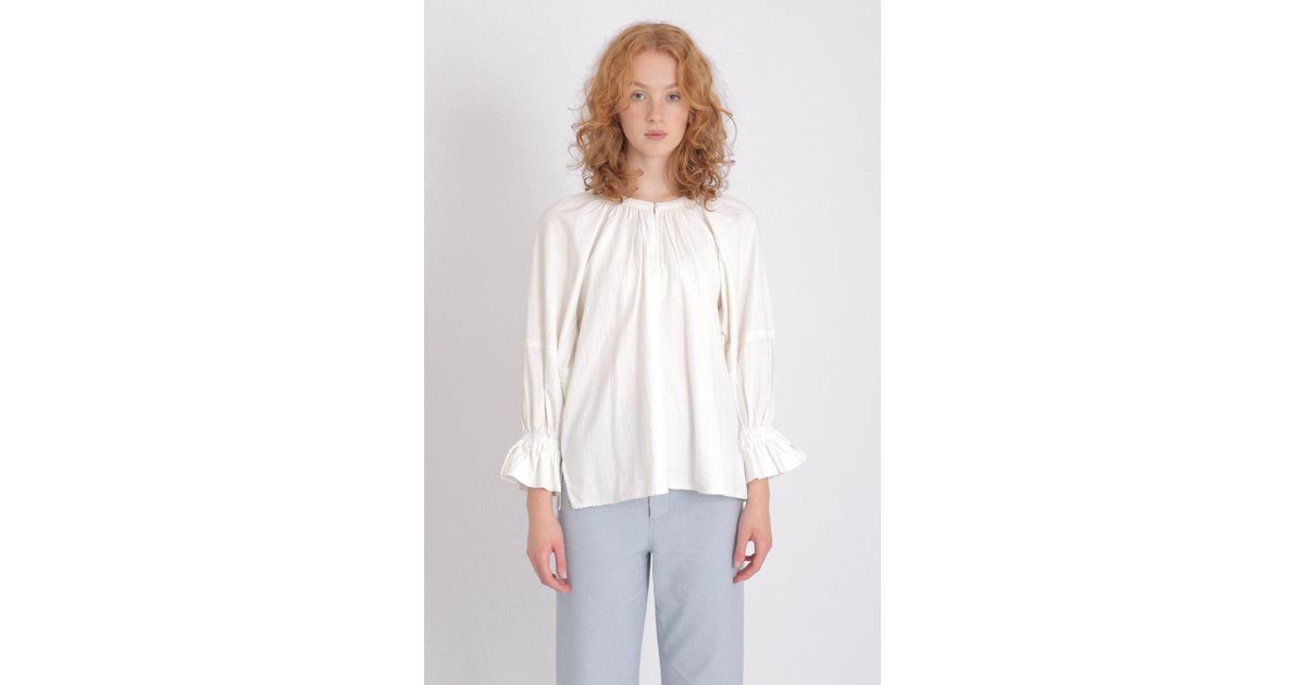 Apiece Apart Maria Blouse in White | Lyst