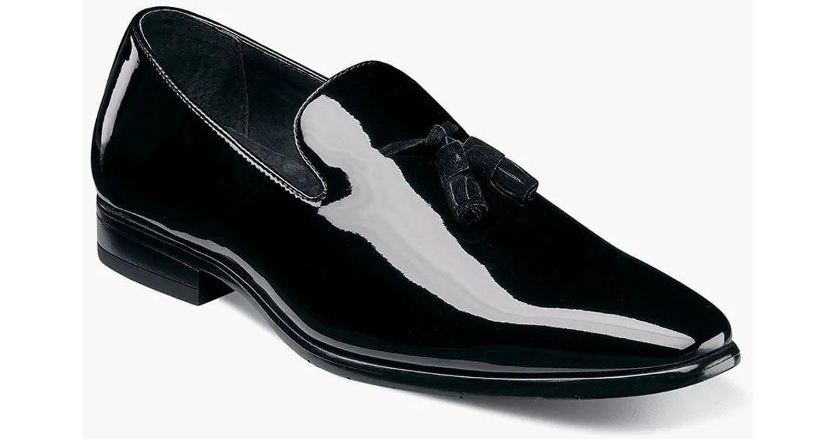 Stacy Adams Solid Tassel Slip On Patent Leather Tuxedo Dress Shoes in