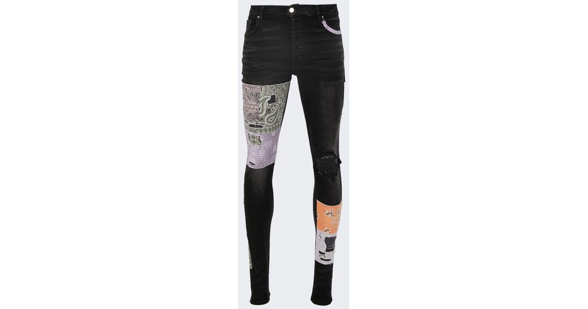 Amiri Bandana Art Patch Jean in Black for Men Lyst