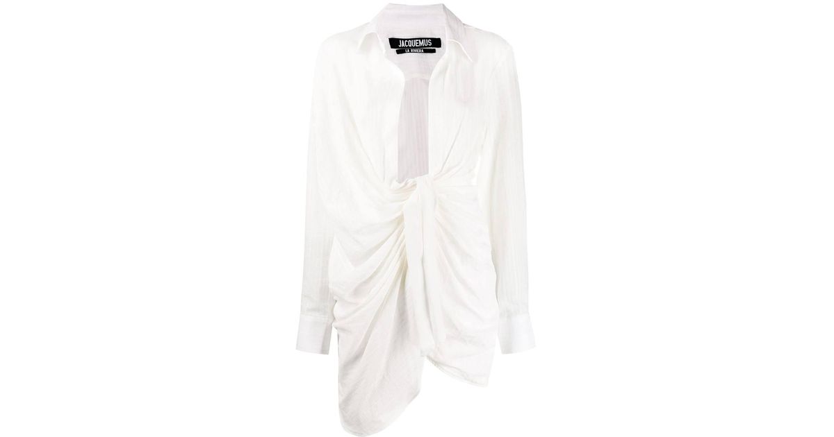 Jacquemus Cotton La Robe Bahia Mini Dress in White | Lyst UK