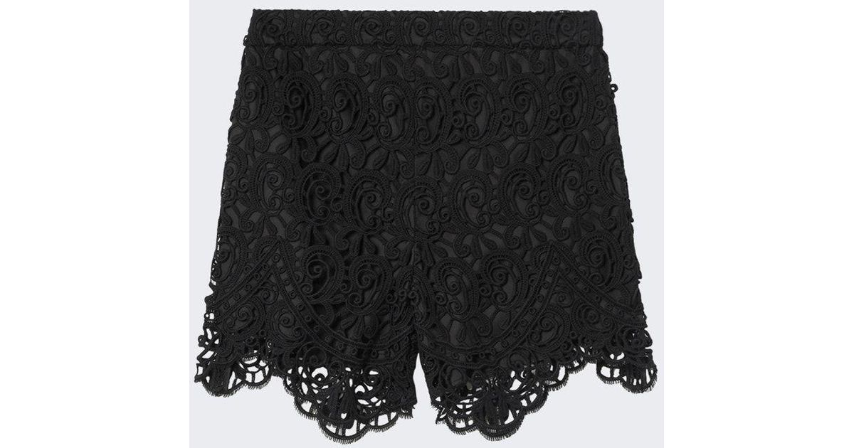 black lace biker shorts