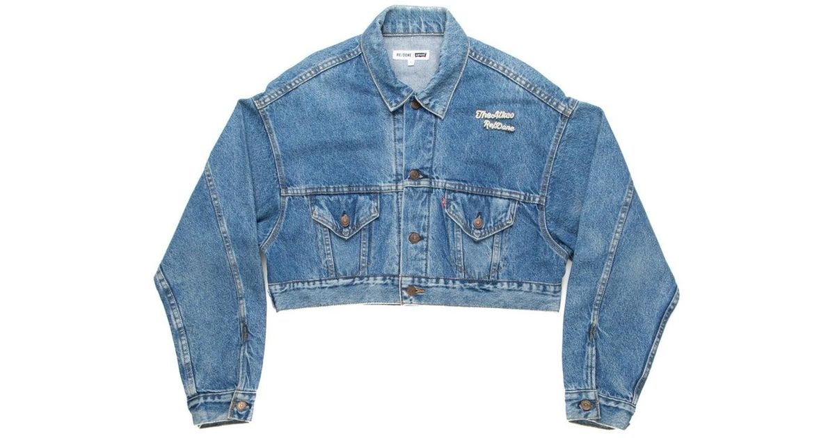 redone cropped denim jacket