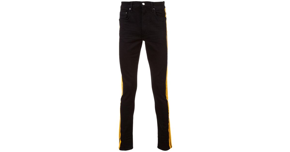 jeans with stripe on side mens
