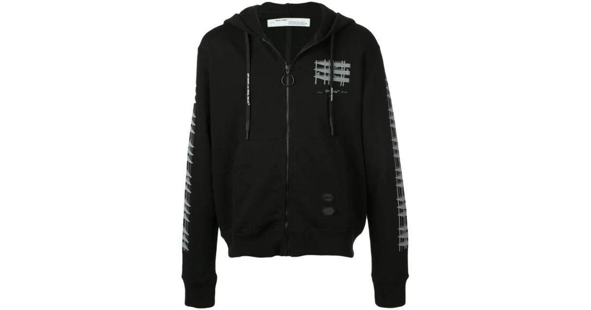 off white motif hoodie