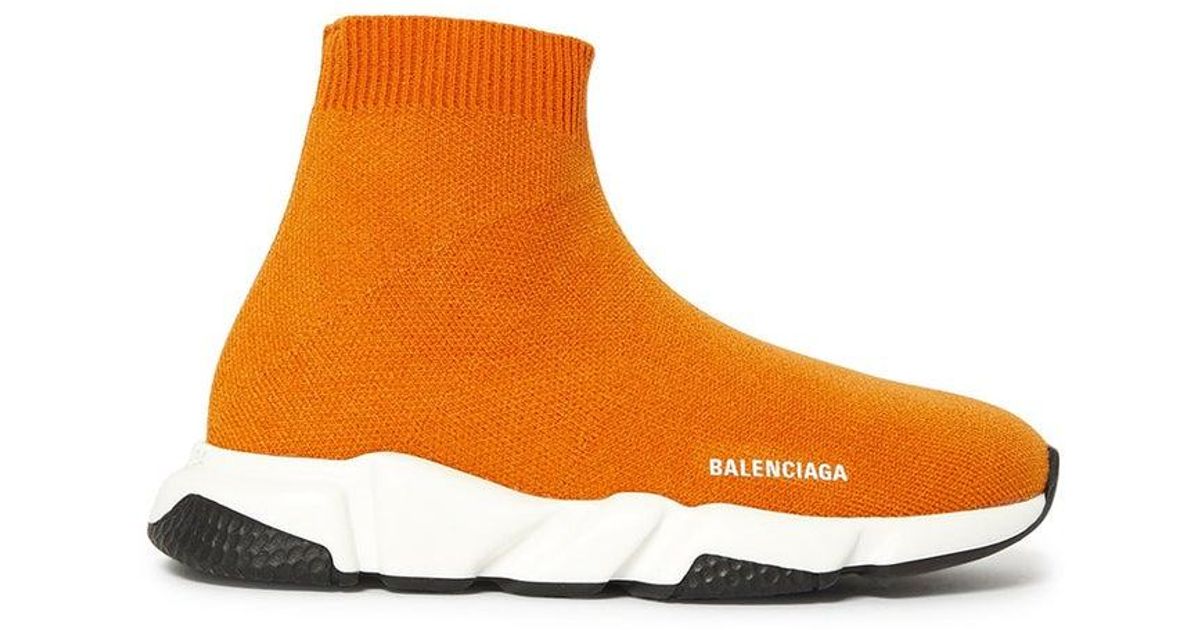 Balenciaga Synthetic Kids Knitted Sock Sneakers Orange Lyst Balenciaga Synthetic Kids Knitted Sock Sneakers Orange Lyst
