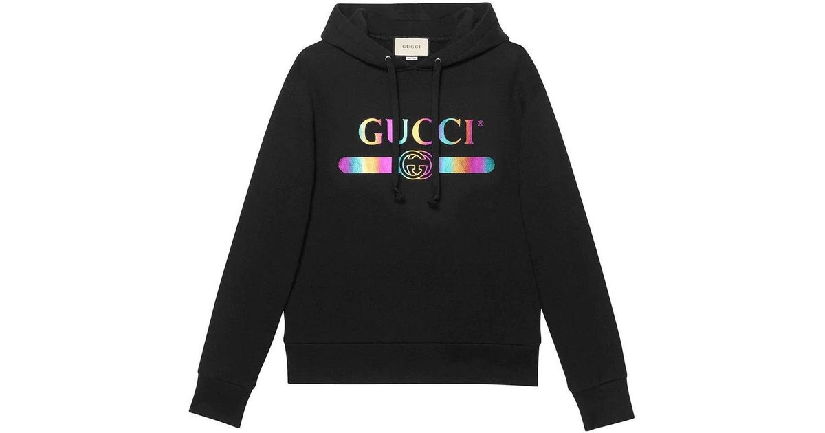 gucci iridescent logo hoodie