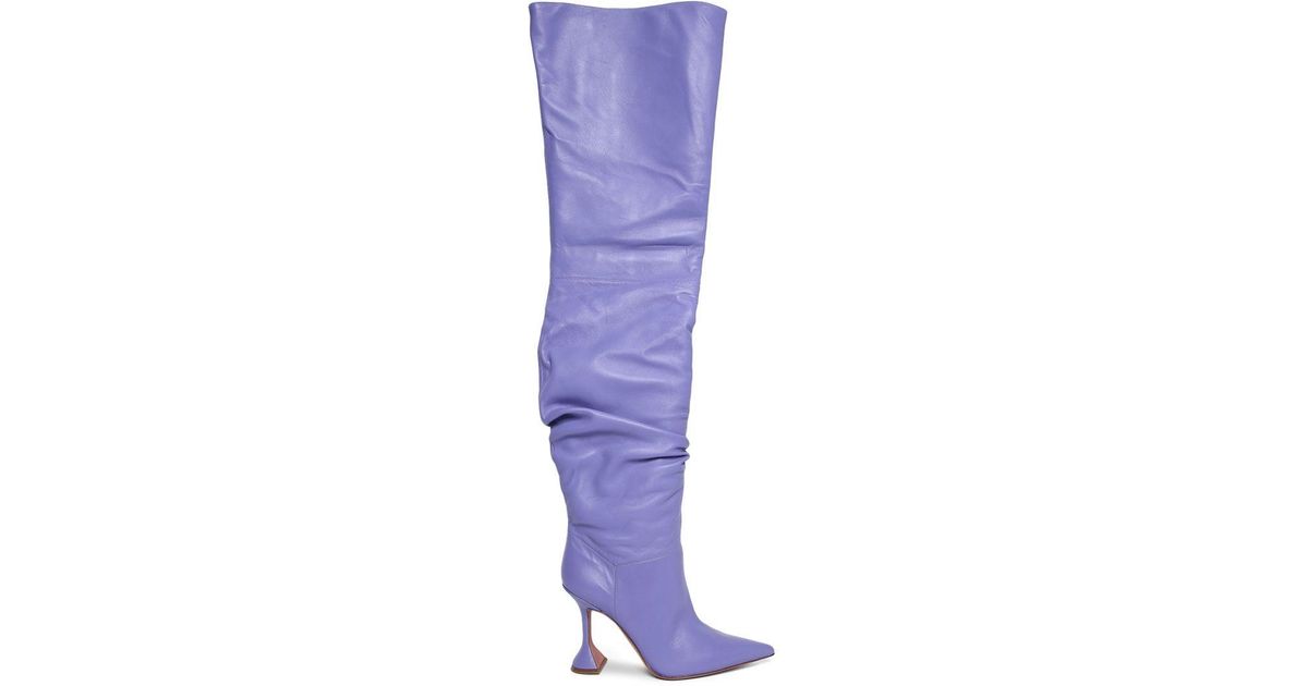 AMINA MUADDI Olivia Thigh-high Boot in Purple | Lyst