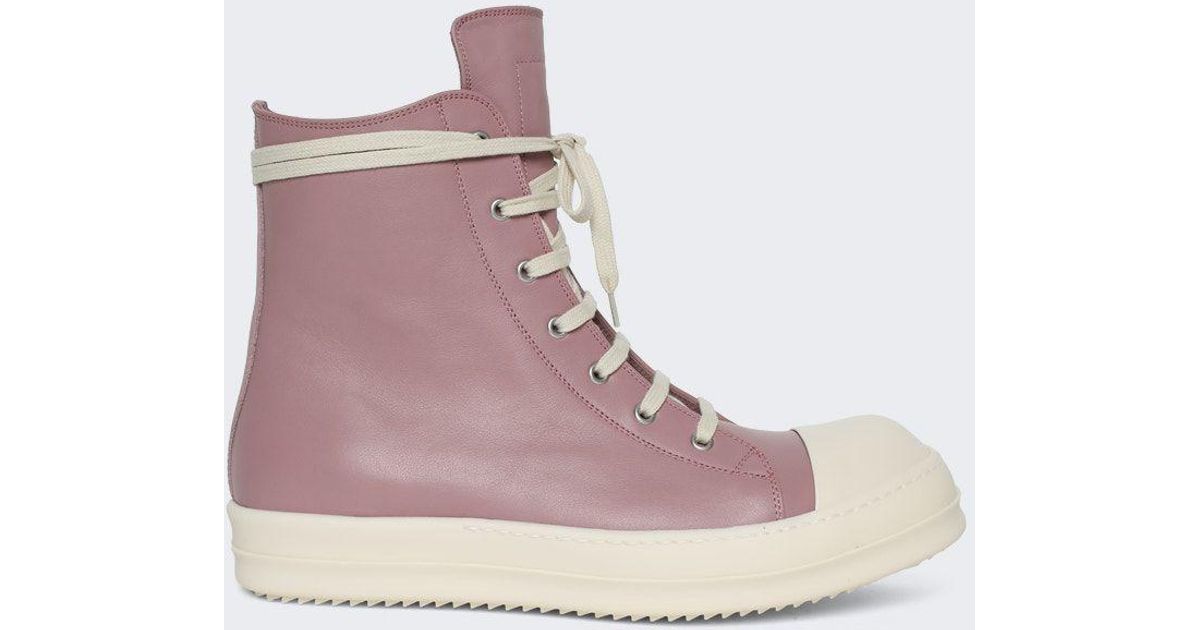 Rick Owens Scarpe In Pelle Sneakers in Pink for Men Lyst