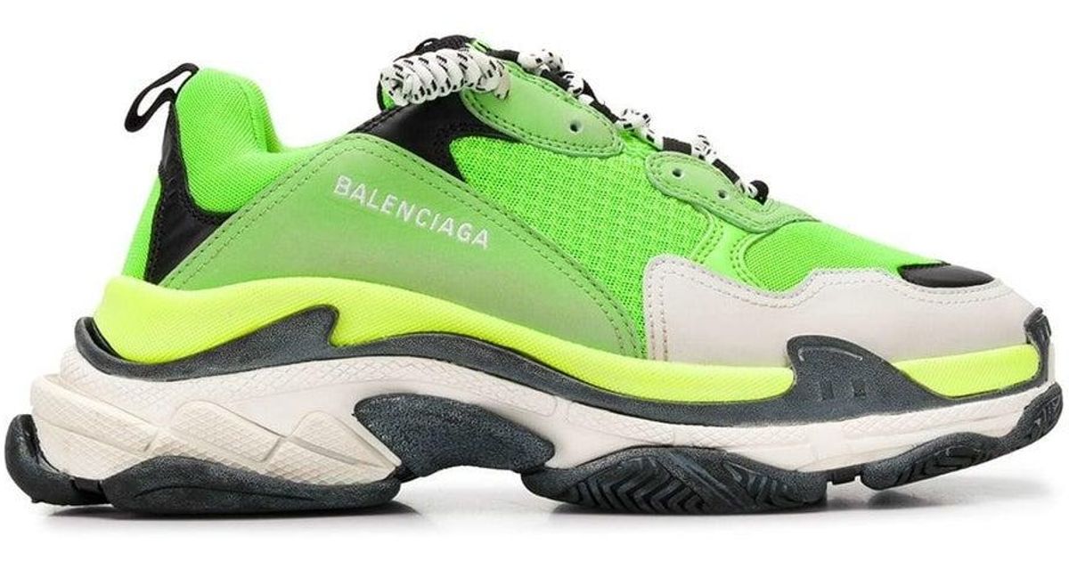 Balenciaga Leather Calfskin Mesh Mens Triple S Trainers Sneakers 46 ...
