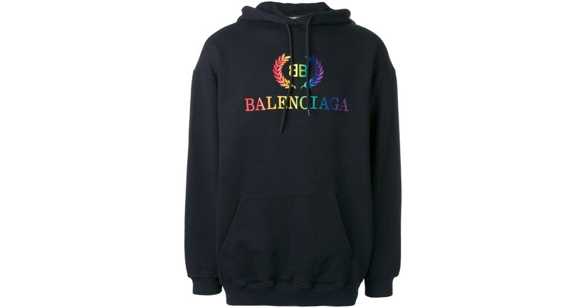 أناقة الغرغرة عطلة نهاية الاسبوع balenciaga rainbow logo hoodie -  empreinteduvoyageur.com