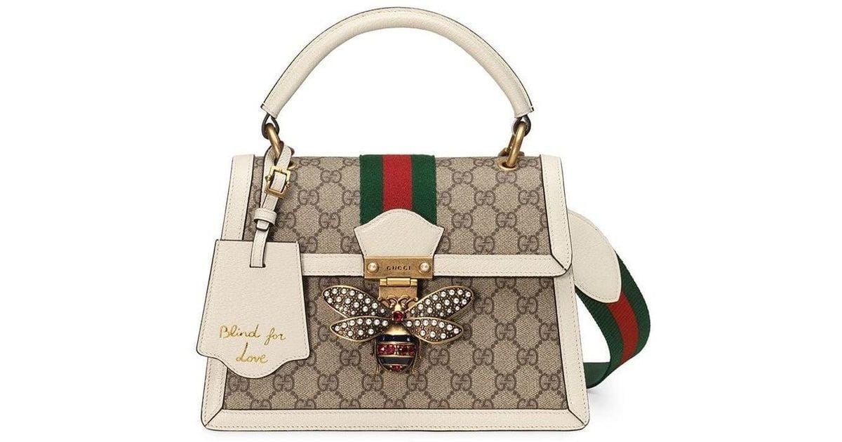 Gucci Queen Margaret Small GG Top Handle Bag in Natural Lyst