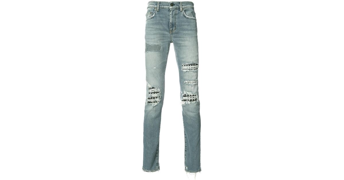 Saint Laurent Denim Studded Distressed 