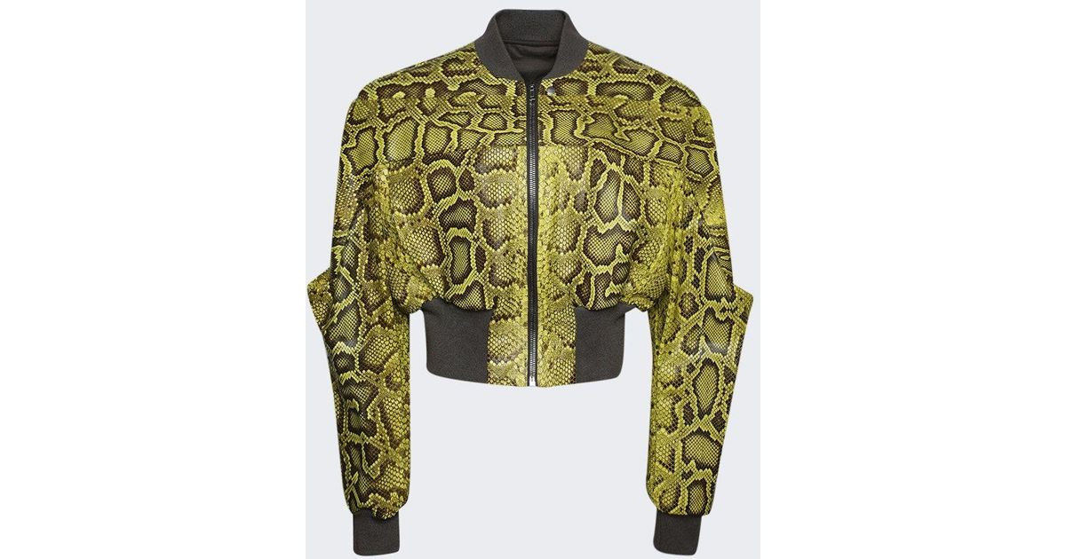 Rick Owens Python Leather Bomber Jacket in Green for Men | Lyst