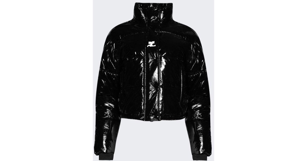 Courreges Vinyl Puffer Jacket in Black Lyst