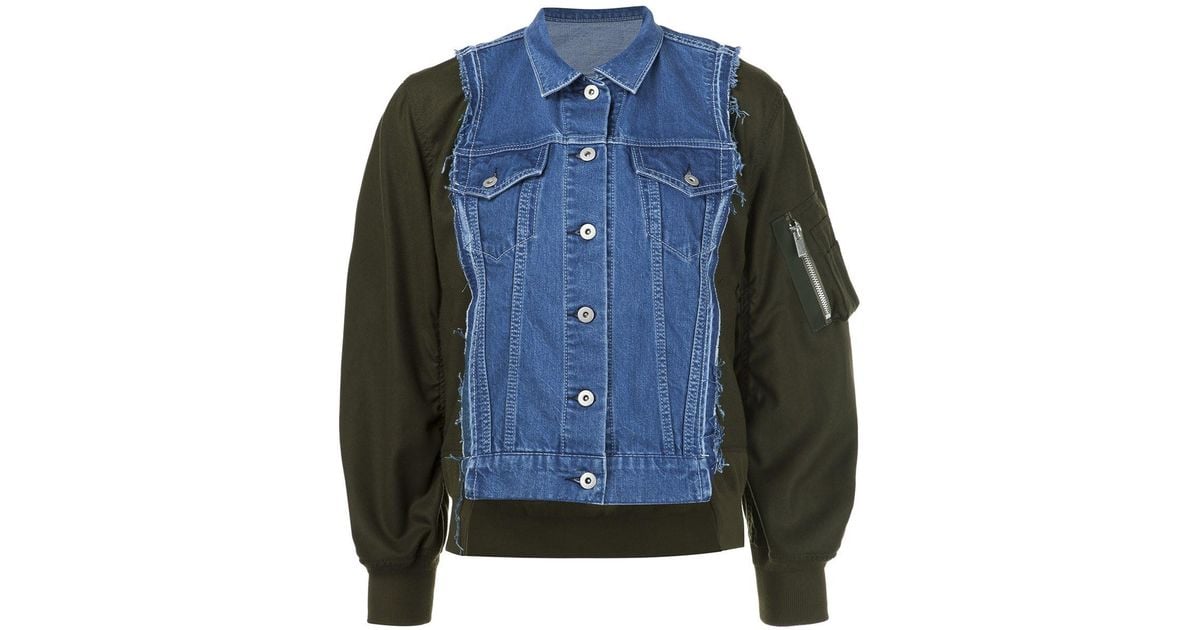 sacai denim bomber jacket