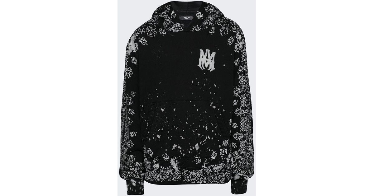 Amiri Bandana Bleach All Over Hoodie in Black for Men Lyst