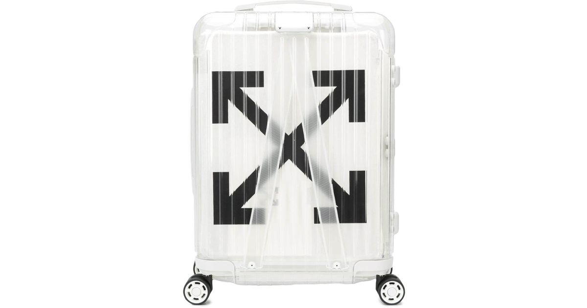 off white transparent luggage