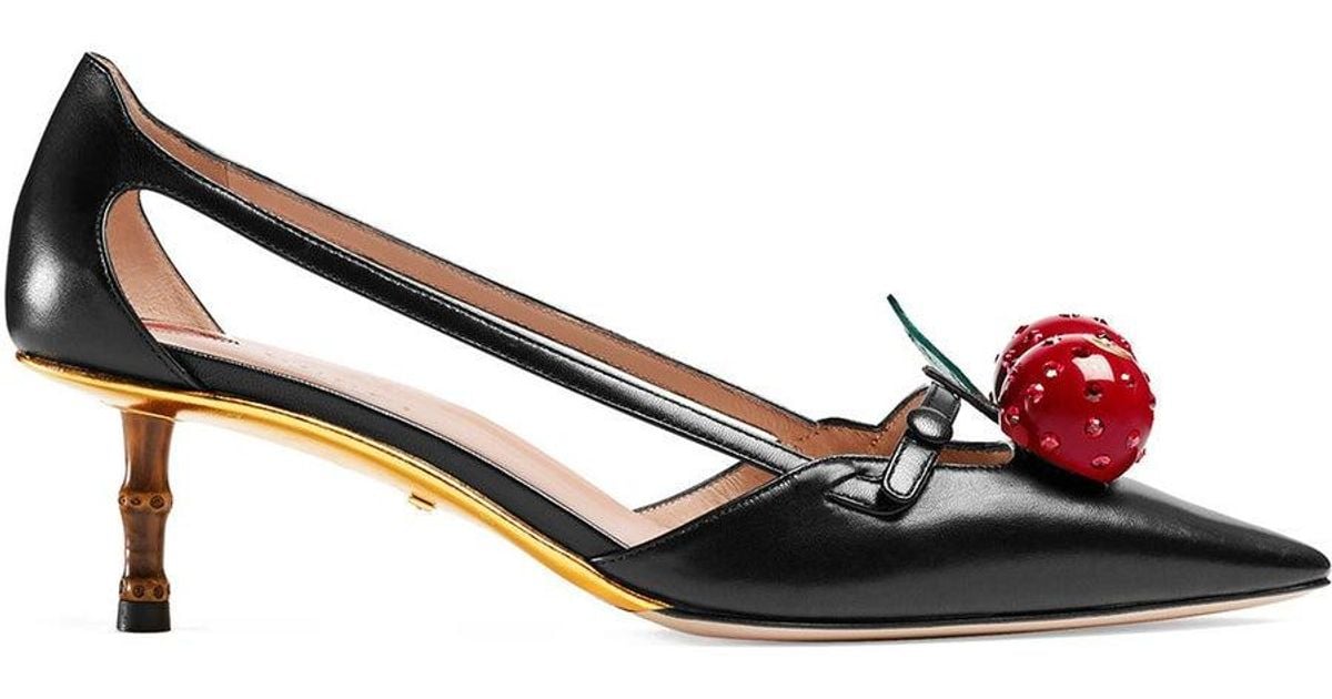 Gucci Unia Cherry Pump in Blue Lyst