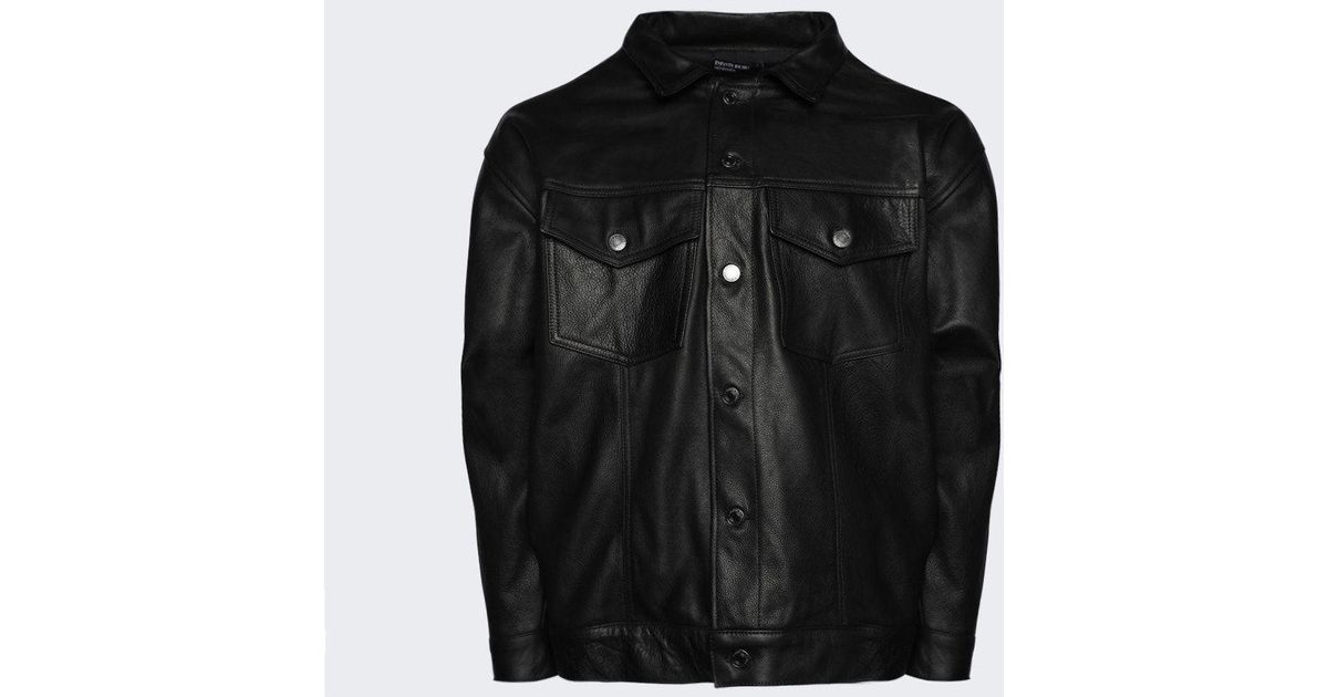 Enfants Riches Deprimes Leather Trucker Jacket in Black for Men | Lyst