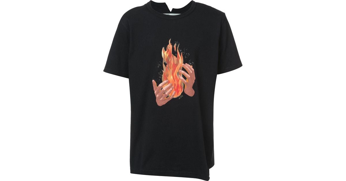 OFF-WHITE Virgil Abloh Black Diag Fire Short Sleeve OMAA032S1818507810 -  KICKS CREW